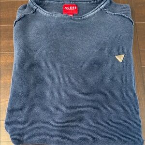 GUESS Men's Navy Crewneck Sweater XL long sleeve
